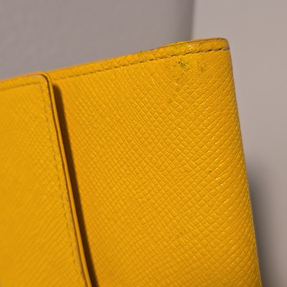 MCM Yellow Leather Wallet with Gold Accent - Picture 14 of 16